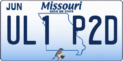 MO license plate UL1P2D