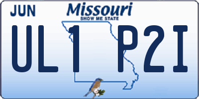 MO license plate UL1P2I