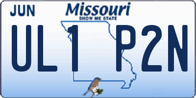 MO license plate UL1P2N