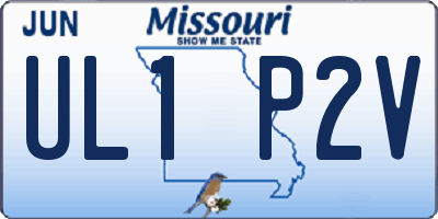 MO license plate UL1P2V