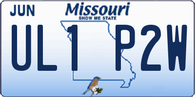 MO license plate UL1P2W