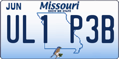 MO license plate UL1P3B