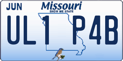 MO license plate UL1P4B