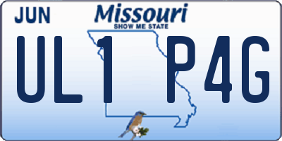 MO license plate UL1P4G