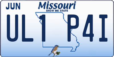 MO license plate UL1P4I