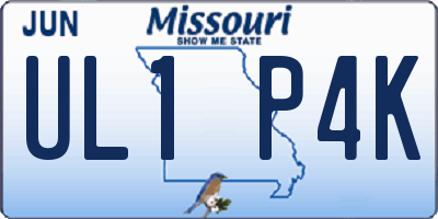 MO license plate UL1P4K