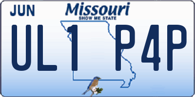 MO license plate UL1P4P