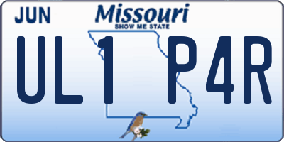 MO license plate UL1P4R