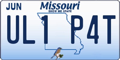 MO license plate UL1P4T