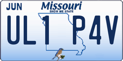 MO license plate UL1P4V