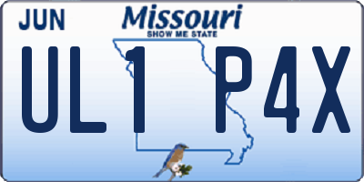 MO license plate UL1P4X