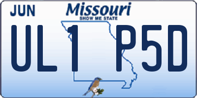 MO license plate UL1P5D