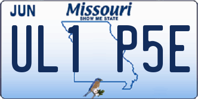 MO license plate UL1P5E