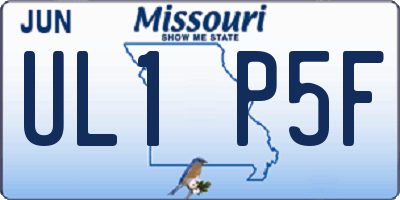 MO license plate UL1P5F