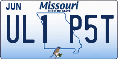 MO license plate UL1P5T