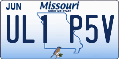 MO license plate UL1P5V
