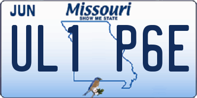 MO license plate UL1P6E