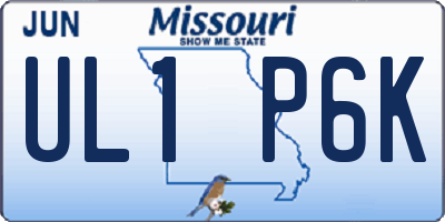 MO license plate UL1P6K