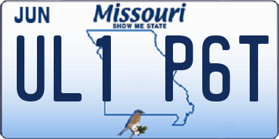 MO license plate UL1P6T