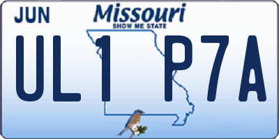 MO license plate UL1P7A
