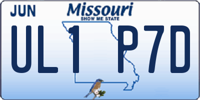 MO license plate UL1P7D