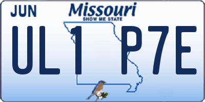 MO license plate UL1P7E