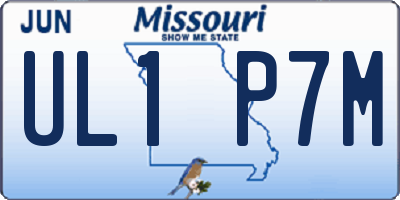 MO license plate UL1P7M
