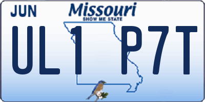 MO license plate UL1P7T