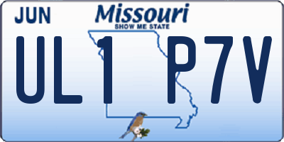 MO license plate UL1P7V