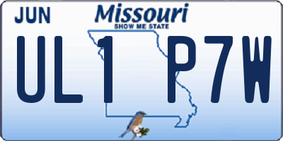 MO license plate UL1P7W