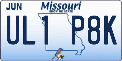 MO license plate UL1P8K