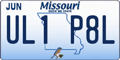 MO license plate UL1P8L