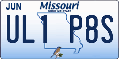 MO license plate UL1P8S