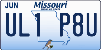 MO license plate UL1P8U
