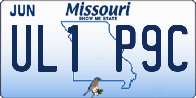 MO license plate UL1P9C