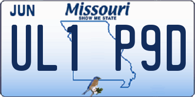 MO license plate UL1P9D