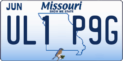 MO license plate UL1P9G