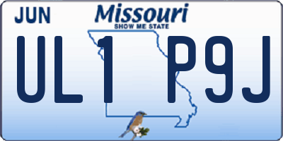 MO license plate UL1P9J