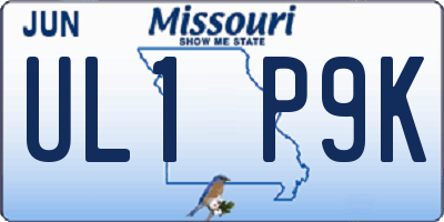 MO license plate UL1P9K