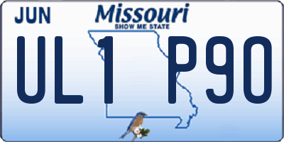 MO license plate UL1P9O