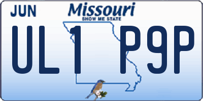 MO license plate UL1P9P