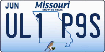 MO license plate UL1P9S