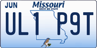 MO license plate UL1P9T