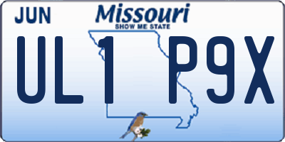 MO license plate UL1P9X