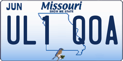 MO license plate UL1Q0A
