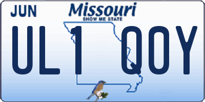 MO license plate UL1Q0Y