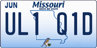 MO license plate UL1Q1D