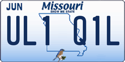 MO license plate UL1Q1L