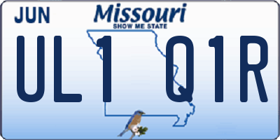 MO license plate UL1Q1R