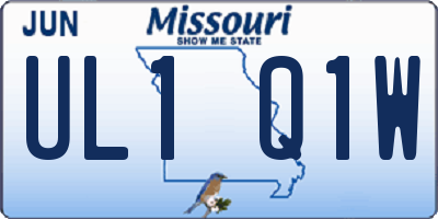 MO license plate UL1Q1W